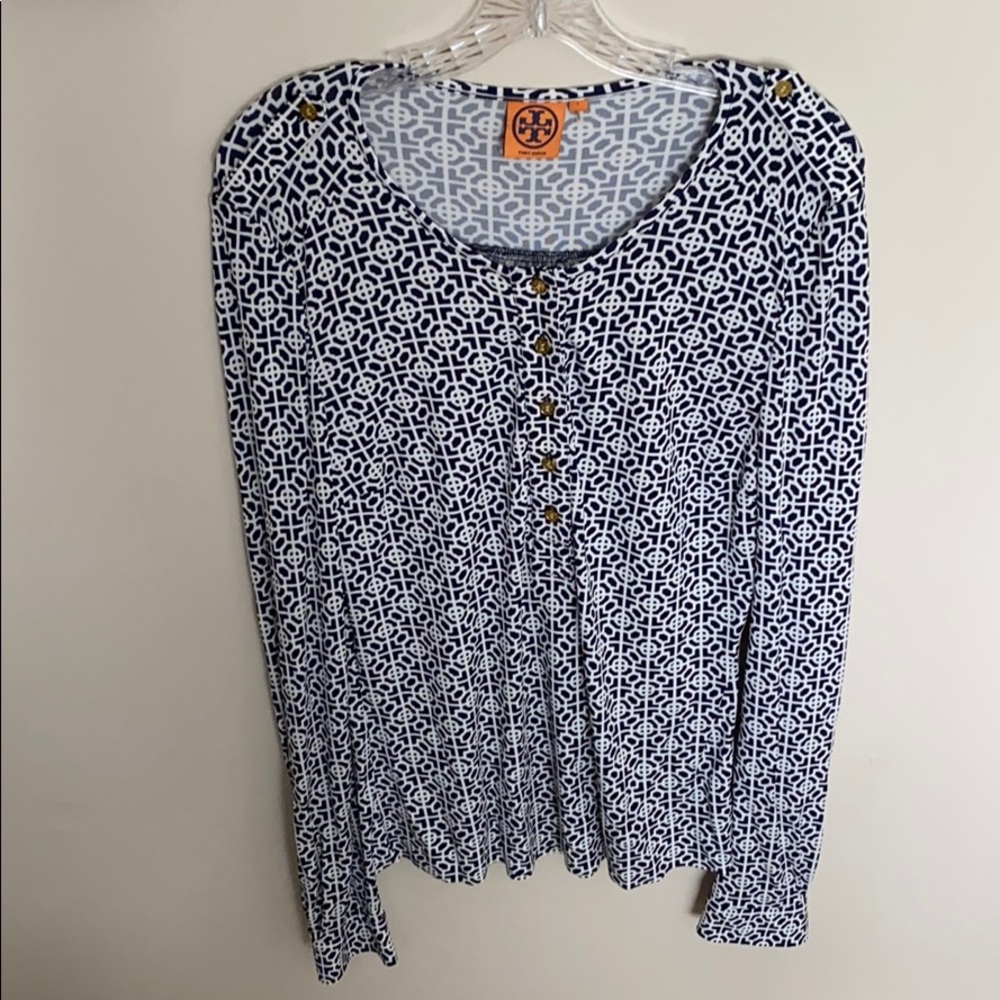 Tory Burch long sleeve blouse, size L